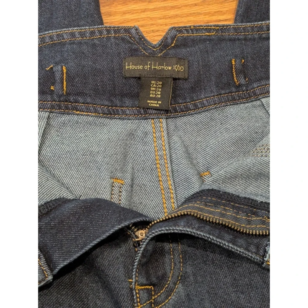 Y2K High Rise Wide Leg Jeans Dark Wash House of Harlow 1960 Women's 28